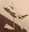 Art Deco Nickel Vintage Twin Prop Cargo Airplane Model