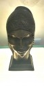 Exotic Indian Art Deco Sculpted Head in Wood by Silva