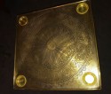 Art Deco Game Table Hammered Brass Top Pattern
