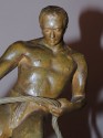 Art Deco Bronze Statue of Man Pulling Boat