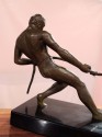 Art Deco Bronze Statue of Man Pulling Boat