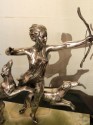 Art Deco Statue of Diana and Two Dogs in Silver