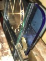 Art Deco Blue Glass Clock