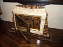 Marble Art Deco Clock with Stepped Design