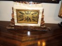 Marble Art Deco Clock with Stepped Design