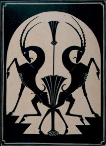 Art Deco Wilhelm Hunt Diederich Bronze & Onyx Gazelle Table Lamp