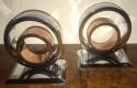 Moderne Art Deco Industrial  Bookends circa Chase