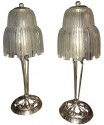 Sabino Glass Art Deco Pair of Table Lamps