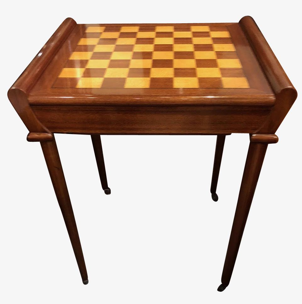 Art Deco Game Table Complete With Chess Roulette And More Sold Items Small Tables Art Deco Collection