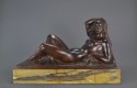 Art Deco Masterpiece Bronze Reclining Sculpture Important Belgian Artist JAN ANTEUNIS 