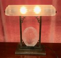 Rare Pierre D´Avesn French Art Deco Acid Etched Table Lamp