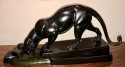 L. Carver Panther Art Deco Sculpture Bronze Black Patina