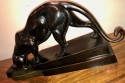 L. Carver Panther Art Deco Sculpture Bronze Black Patina