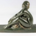 Art Deco French Bronze Seated Nude by Amedeo Gennarelli c1925