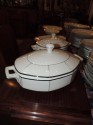 Art Deco China Service for 12 Silver and White