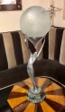 Frankart Lamp Nude Silver Original Pristine 10 Inch Glass Globe Statue