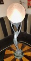 Frankart Lamp Nude Silver Original Pristine 10 Inch Glass Globe Statue