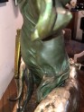 Louis Riche Art Deco Cold Painted Bronze Statue Diana and Dogs, circa 1930