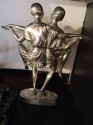 
Art Deco Silver Sculpture of Dancing Duo by I.Gallo
