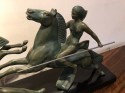 French Art Deco Diana Horsewomen with Dog Extra Large Bronze