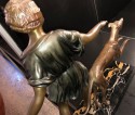 French Art Deco Diana Borzoi Bronze by I Gallo Sculpture