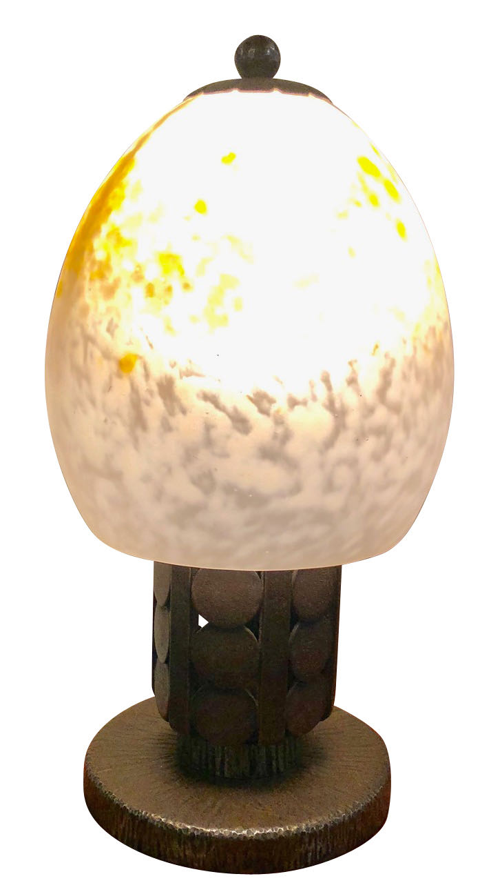 Art Deco Schneider Katona Iron Table Lamp