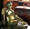 Large Art Deco Bronze Statue  Marcel Bouraine 