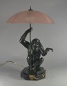 Max LeVerrier Bronze Seated Monkey Statue Light Rare model French