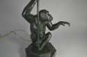 Max Le Verrier Bronze Seated Monkey Statue Light Rare model French