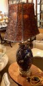 Paul FOLLOT & André FAU Art Deco Table Lamp Bronze Ceramic & Mica