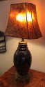 Paul FOLLOT & André FAU Art Deco Table Lamp Bronze Ceramic & Mica