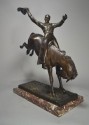 Maurice Guiraud Rivière & Etling Paris Bronze Cowboy at the Rodeo Art Deco Statue