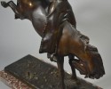 Maurice Guiraud Rivière & Etling Paris Bronze Cowboy at the Rodeo Art Deco Statue