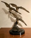 French Bronze Sculpture Art Deco Artist E. Tissot Birds in Flight