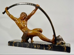 D. H. Chiparus "L'Age du Bronze" Bending Bar Man, Large size