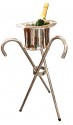 Art Deco Top Hat Silver Champagne Bucket and Stand