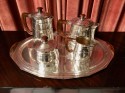A Five-Piece French Art Deco Silver-Plated Tea and Coffee Service, 20th century. Marks: BB