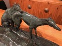 Ary Bitter Reclining Diana with 2 Greyhounds Bronze Art Deco Sculpture