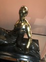 French Art Deco Golden Bronze Sculpture by Gaston Beguin