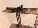 Art Deco Custom Iron and Marble Console Table 