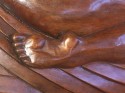Art Deco Carved Wood Reclining Nude Figure Sculpture