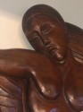 Art Deco Carved Wood Reclining Nude Figure Sculpture
