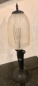French Art Deco Table Lamp Fer Forge Modernist Glass