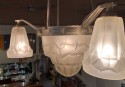 Classic French Degue Art Deco Chandelier with Tulip Glass