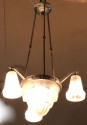 Classic French Degue Art Deco Chandelier with Tulip Glass