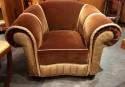 Art Deco Mohair & Leather Glamour Club Chair Hollywood 