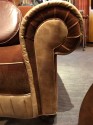 Art Deco Mohair & Leather Glamour Club Chair Hollywood 
