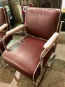Restored Flexible Metal Two-tone Art Deco Club Chairs