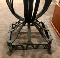 Art Deco Iron Table With Two-Tone Marble Inlay Top Custom
