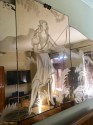 Art Deco Sandblasted Etched Peach Mirror Diana Figure Tryptic French 1925